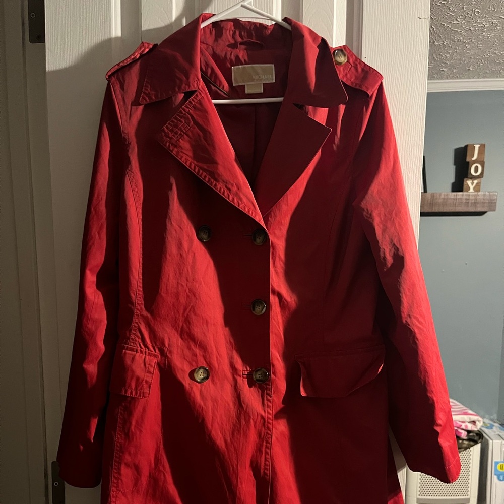 Red Michael Kors Trench Coat